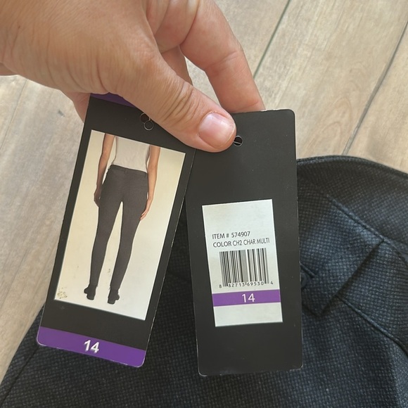 NWT Andrew Marc Womens Ponte Stretch Pant #574907 Charcoal / Black Sz 14 - Picture 3 of 7